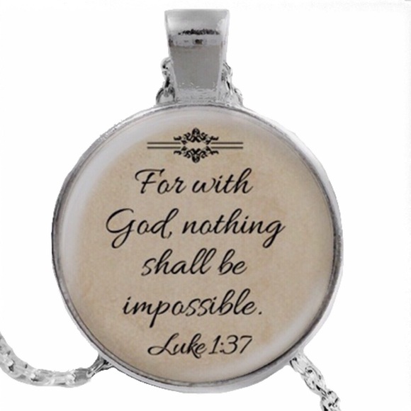 LUKE 1:37 MEDALLION NECKLACE 🙏🏼 - Picture 2 of 8